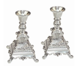 Load image into Gallery viewer, Chanukah Candles/Beeswax Chanukah/Shabbat/Menorah /Silver Plated candle holder
